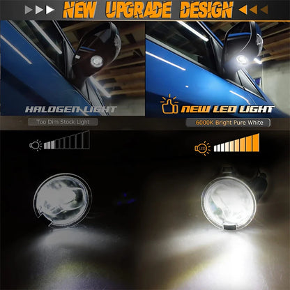 LED Side Mirror Puddle Light Assembly For Ford F150 Ranger Edge Fusion Explorer Expedition Flex Taurus X 6000K White Lights