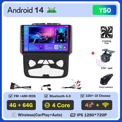 For Dodge Ram 1500 2500 3500 (2013-2019) Carplay Auto Screen Wireless Android Auto Car Intelligent Systems AutoMotive 8 Core DSP