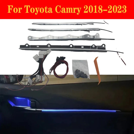 Ambient Light Decorative Light LED Car 4 Door Light For Toyota Camry xv70 2019 2020 2021 2022 2023 Atmosphere Lamp Ice Blue