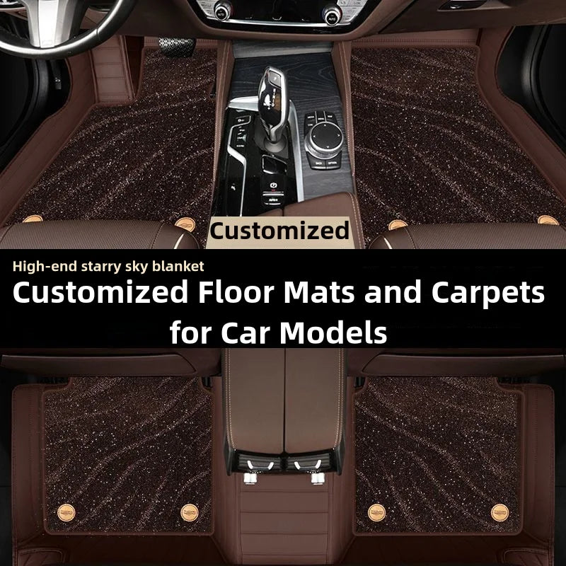 Customized car specific foot mats, double layered carpets for all models, new starry sky carpet accessories