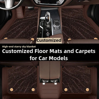 Customized car specific foot mats, double layered carpets for all models, new starry sky carpet accessories