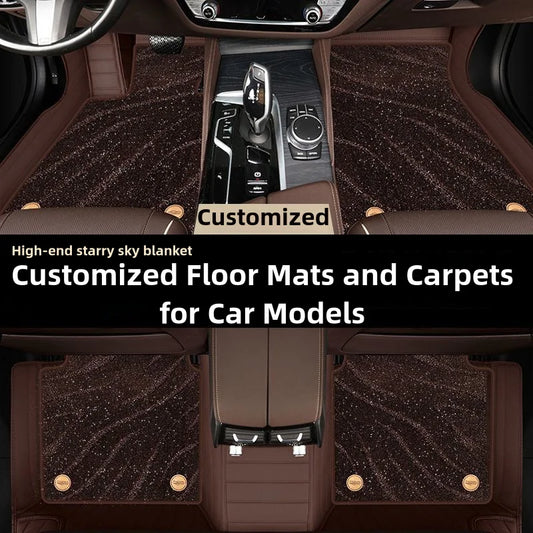 Customized car specific foot mats, double layered carpets for all models, new starry sky carpet accessories