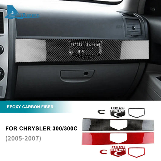 Real Soft Carbon Fiber Sticker For Chrysler 300 300C 2005 2006 2007 LHD Car Passenger Decor Interior Trim Accessories