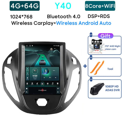 Android 14 Car Radio For Ford B-Max Transit Courier Tourneo 2012 - 2018 Carplay Navigation GPS Carplay Multimedia Player No 2din