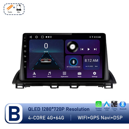 Car Radio Stereo Player for Mazda 3 Axela 2013 - 2018 Android Auto Wireless Carplay WiFi BT GPS Navigation QLED Screen Head Unit