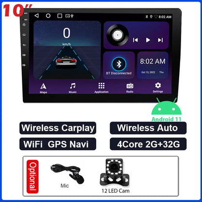 ESSGOO 2 Din Android Car Radio Automotive Multimedia Wireless Carplay GPS Stereo For Volkswagen Nissan Hyundai Kia Toyota Ford