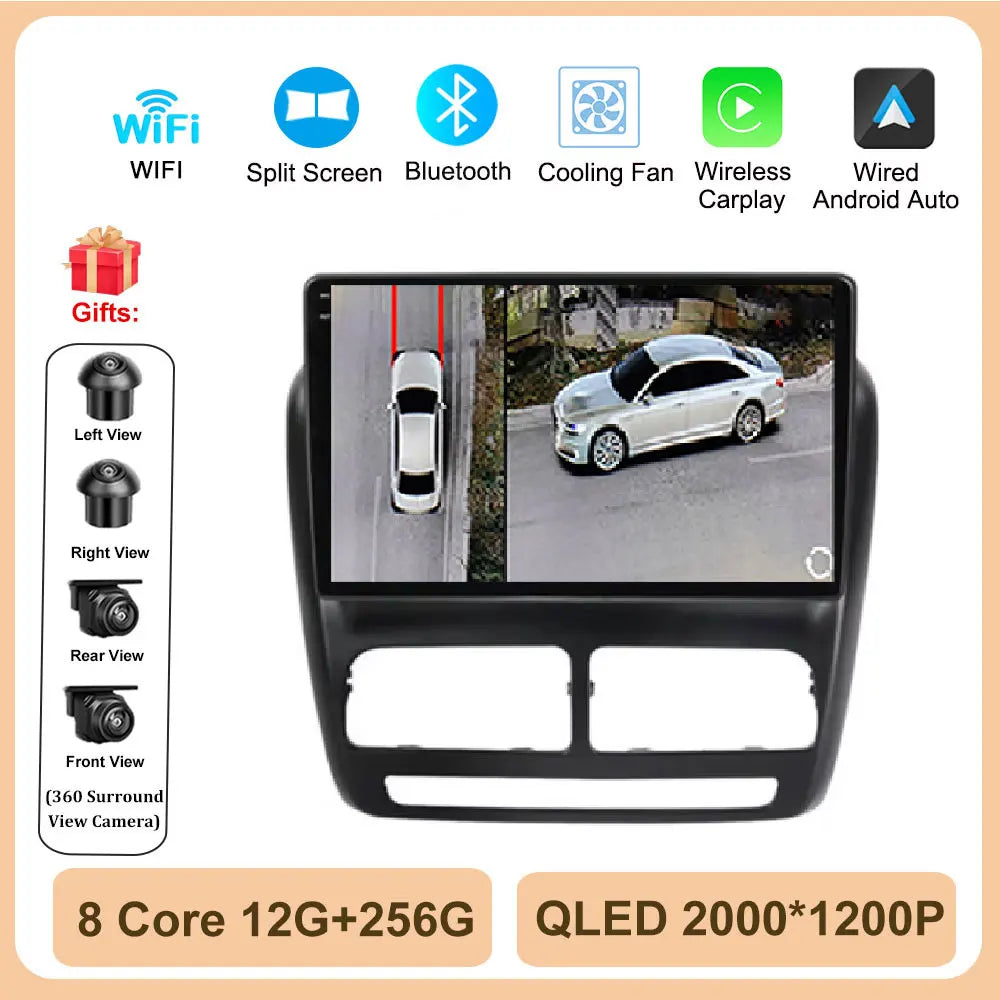 Android 14 Car Radio GPS Navigation For FIAT Doblo Opel Combo Tour 2010 2011 2012 - 2015 2018 Stereo Video Player Carplay Auto