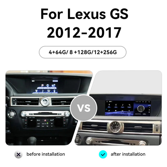 For Lexus GS GS200T GS250 GS350 GS400 GS450 2012 - 2017 Car Radio Multimedia Player Wireless Carplay Android Auto Autoradio Unit