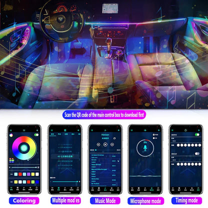 For Toyota Crown Car Interior Mood Ambient Light RGB 64-Color LED Smart Remote Control Atmosphere Lamp Energy Saving Kit