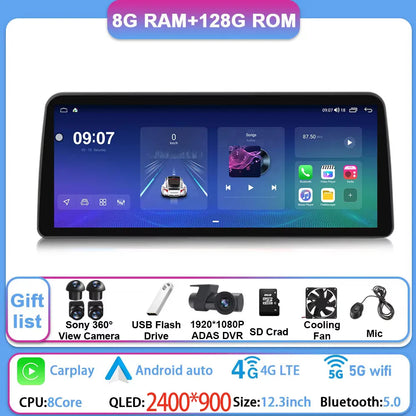 12.3 Inch Android 14 For GMC Yukon Chevrolet Tahoe Silverado 2007 - 2013 Car Radio Multimedia Player GPS Head Unit Auto StereoBT