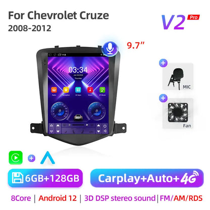 2Din Car Radio For Chevrolet Cruze J300 2008 2009-2012 Stereo Multimedia Video Player Navigation GPS Carplay 4G Android 11