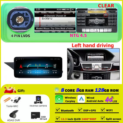 Car Radio Multimedia Android 14 For Mercedes Benz E Class W212 2009-2015 Auto Navigation GPS WIFI 4G Wireless CarPlay DSP Stereo