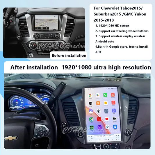 14.5 inch Android audio For Chevrolet Tahoe 15 / Suburban 15 / GMC Yukon 15-18 Android 13 Core 8+256G Car Multimedia Player
