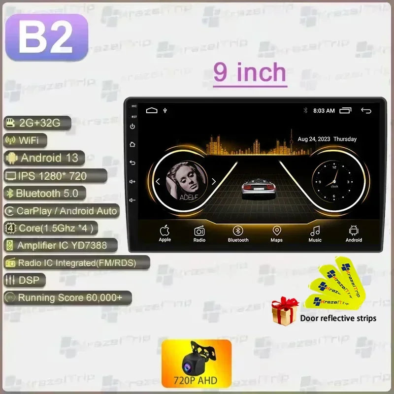 1280*720Screen 7 9 10 Inch 2Din Android Auto Carplay 8163 Car Radio Audio Multimedia Player for Hyundai Toyota Nissan Kia Stereo