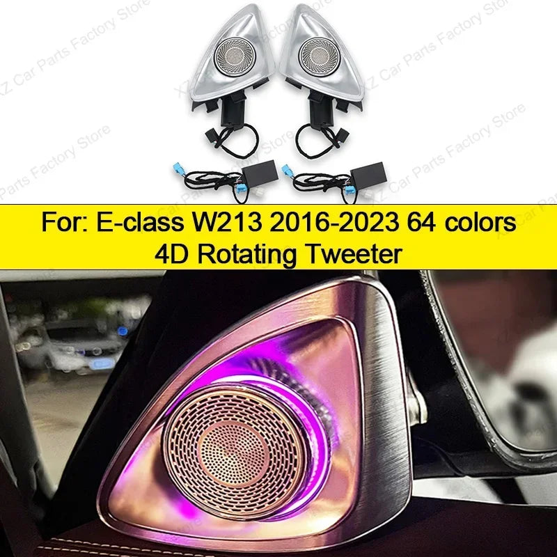 For Mercedes Benz E-Class W213 Air Vents 64 Colors 3D 4D Rotate Tweeter Interior W213 Ambient Light Speaker Cover for Light