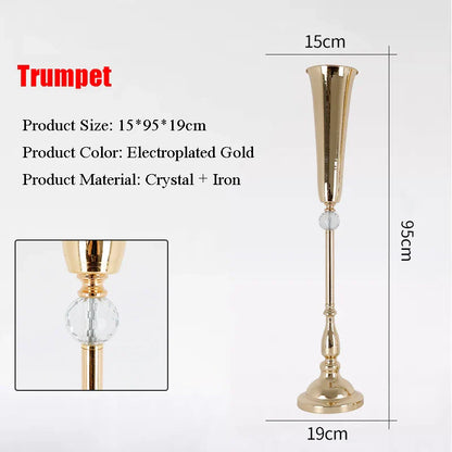 1/2/4/6/10pcs Wrought iron candlestick Home Decoration Wedding Road Fower Guide Wedding Desktop Center Vase Christmas decoration
