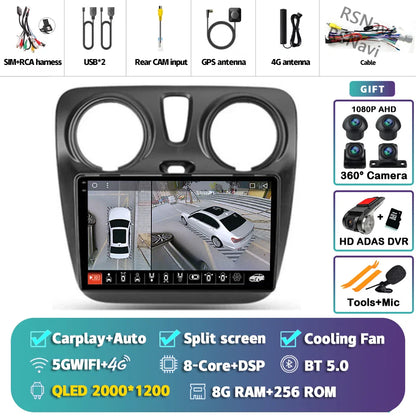 Android 14 Car Radio For Renault Lodgy Dacia Dokker 2012 2013 - 2021 Autoradio Auto Carplay WIFI+4G Multimedia DSP Stereo Player