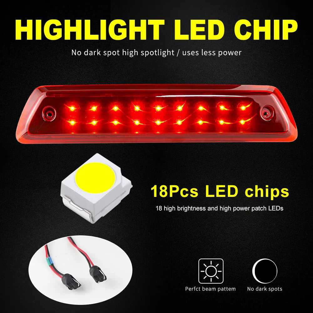 Red/Smoke LED Smoke Third 3rd Brake Light For Ford F150 F-150 2009 2010 2011 2012 2013 2014 Accessories Tail Rear Cargo Lamp