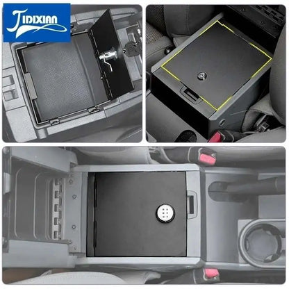 JIDIXIAN Car Armrest Safe Storage Box Cipher Lock for Jeep Wrangler JK 2007 2008 2009 2010 2011 2012 2013 2014 2015 2016 2017