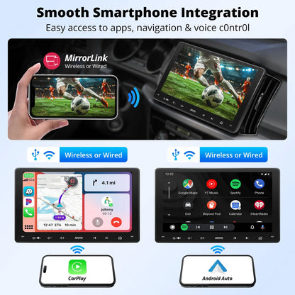 ATOTOZONE 9 Inch Android Car Radio Stereo Multimedia GPS Navigation Bluetooth WiFi FM Support Wireless Android Auto Carplay