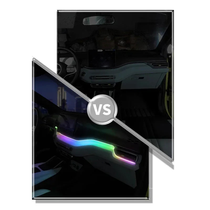 For BYD Seagull 2023-2024 Neon Car LED Interior Lights RGB Ambient Light Fiber Optic Kit With APP Wireless Control LED