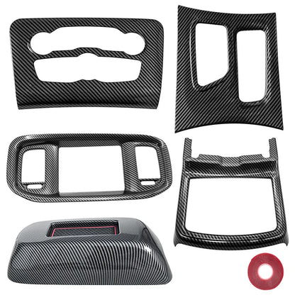 For Dodge Charger 2015-2021 Car Interior Central Control AC Switch Gear Shift Panel Cover Trim Decora 5PCS/Set
