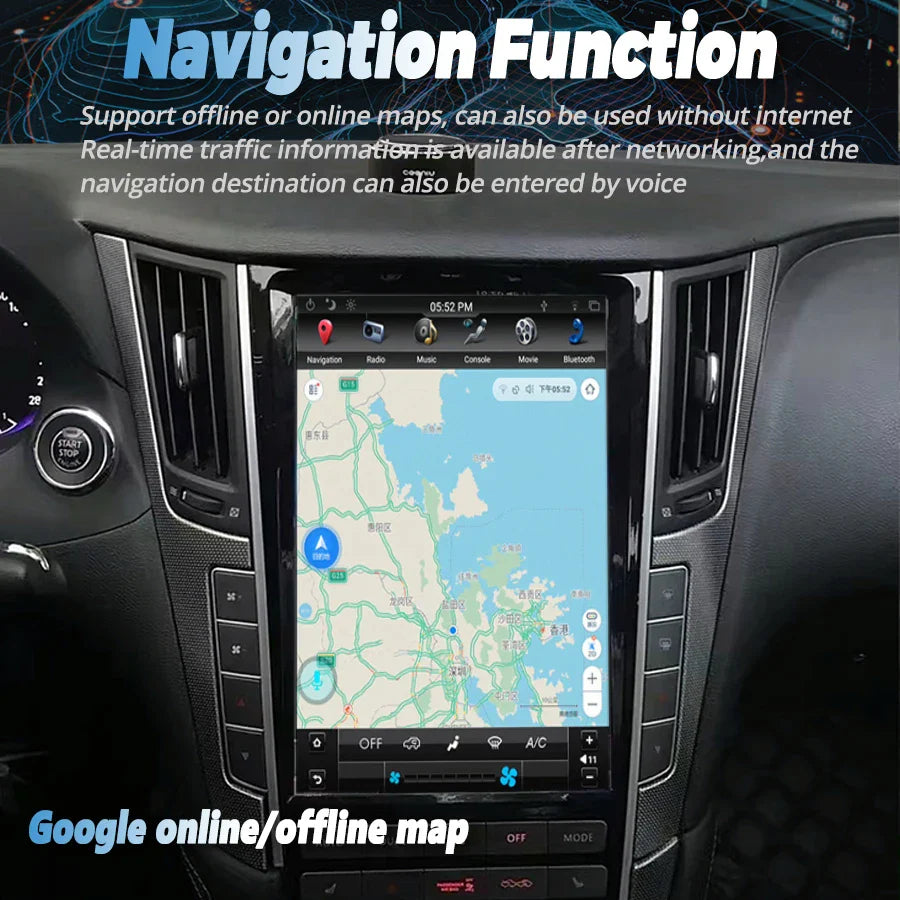 13.6" Android Car Radio For Infiniti Q50 Q50l Q50s Q60 2014-2020 Multimedia Video Stereo GPS Navigation Carplay DSP Head Unit