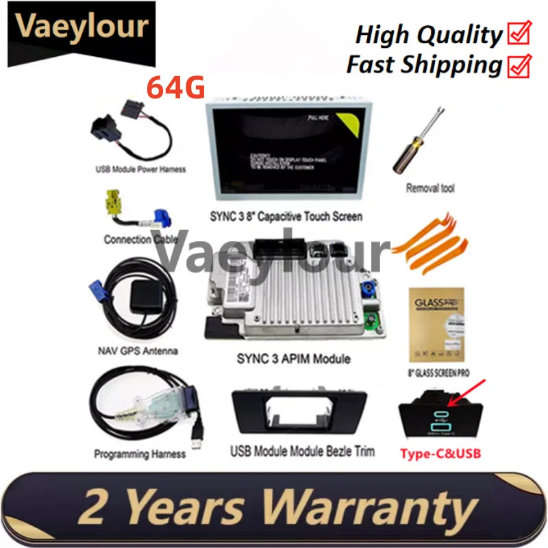 HC3T-14F014-BD Factory SYNC2 To SYNC3 Upgrade Kit APIM Module Antenna Carplay GPS Navigation Fit for Ford Lincoln Sync 3 New