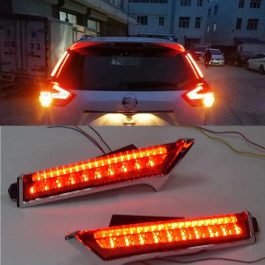 Pair For Nissan X-trail X trail Rogue 2014 - 2019 LED DRL Rear Bumper Tail Light Fog Lamp Brake Lights Signal Lamp