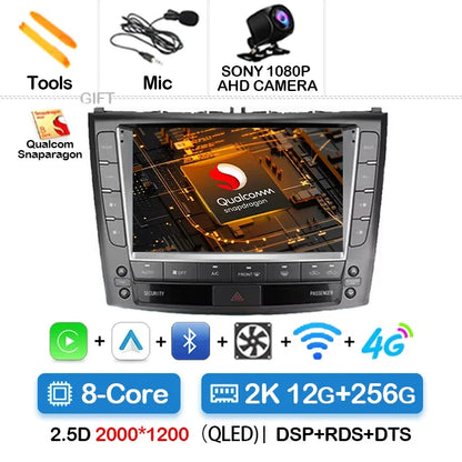 Android 14 Car Radio For Lexus IS250 IS300 XE20 IS220 IS350 2005 - 2012 Multimedia Video Player NAVI GPS 4G WIFI Carplay Auto BT