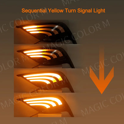 For Toyota Camry SE 2021 2022 DRL Daytime Running Lamp Fog Light Dual Turn Signal Waterproof Switch 3 Colors White Yellow Blue