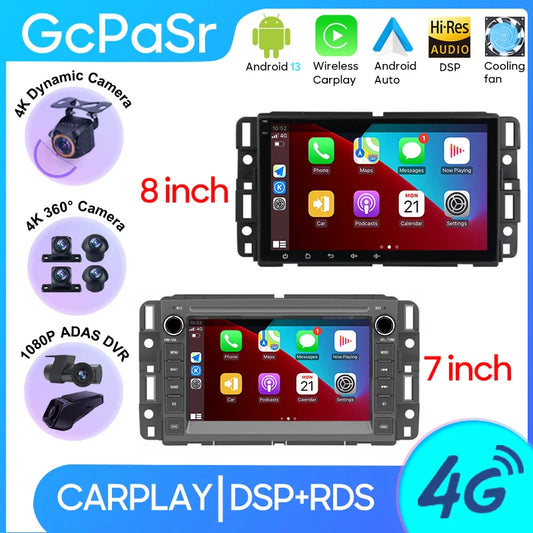 Car Radio Carplay Android Player For Chevrolet Silverado Impala GMC Yukon Acadia Sierra Navigation GPS 5G Wifi Video No 2din DVD