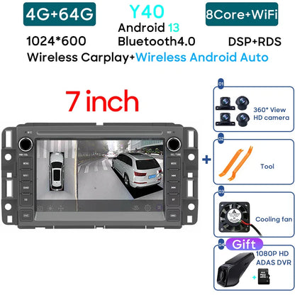 Car Radio Carplay Android Player For Chevrolet Silverado Impala GMC Yukon Acadia Sierra Navigation GPS 5G Wifi Video No 2din DVD