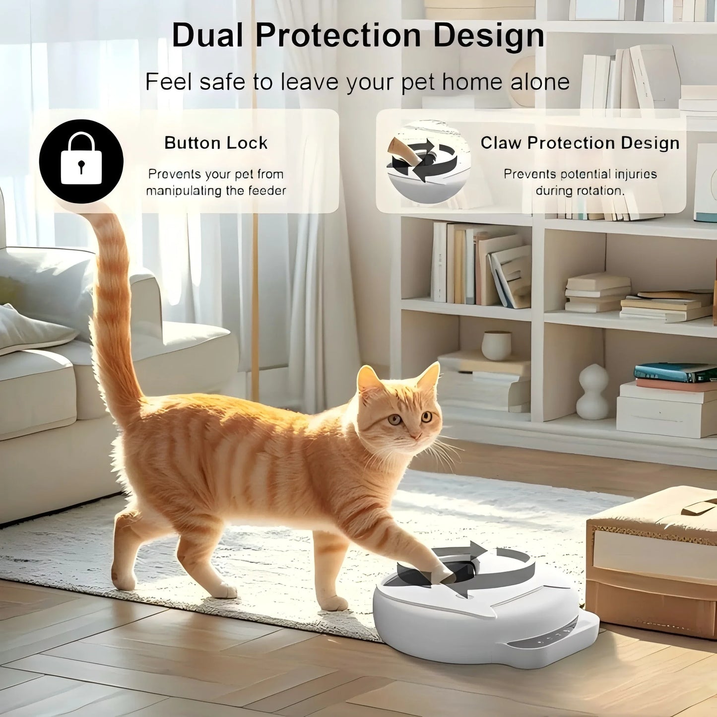 Automatic Pet Feeder Smart Cat Food Dispenser For Wet & Dry Food Kibble Dispenser Auto Feeder For Cat with 2 Ice Packs