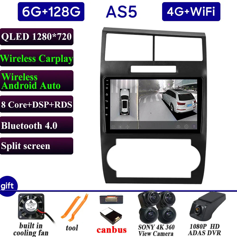 Car Radio Carplay For Dodge Charger LX 2005-2010 For Dodge Magnum 2 2003-2007 Navigation GPS Android Auto Stereo 4G Wifi No 2din