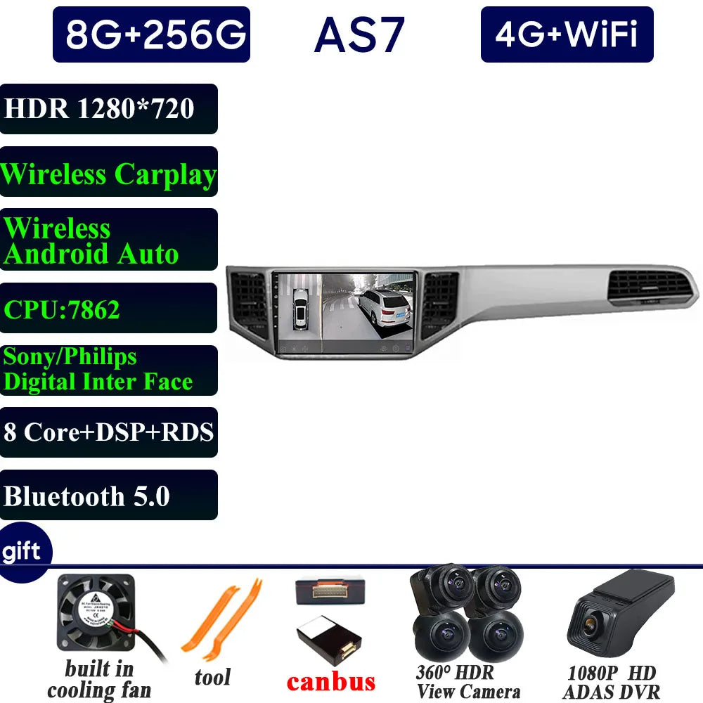 Car Radio Carplay For VOLKSWAGEN VW SPORTSVAN 2016-2019 Navigation GPS Android Auto Multimedia Player Stereo 4G Wifi No 2din DVD