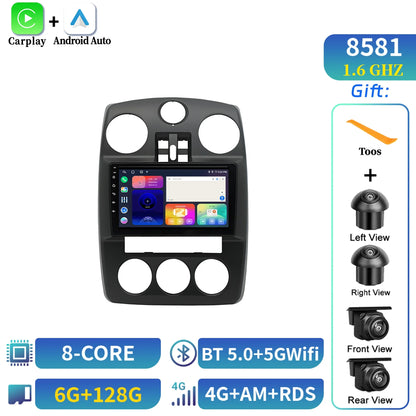 Car Radio Android 14 Multimedia Wireless BT Carplay For Chrysler PT Cruiser 2007-2009 Head Unit 7862S 8G 256G 2K QLED Screen