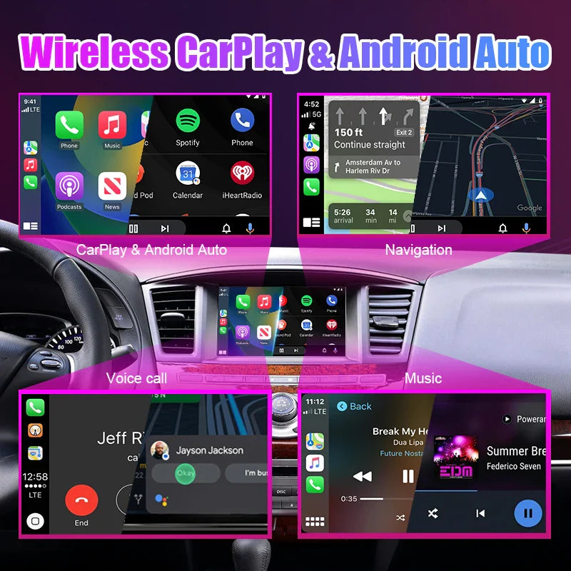 Wireless CarPlay Android Auto for Infiniti QX60 QX70 Q70 Mirror AftermarketCamera CarPlay Upgrade Retrofit Multimedia Navigation