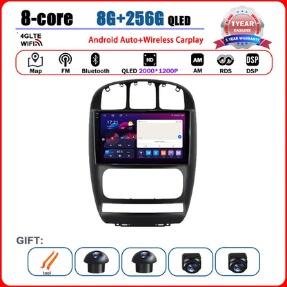 Car Radio Multimedia Player Android 14 System for Dodge Caravan 4 For Chrysler Grand Voyager RS 2000 - 2012 GPS Navi WiFi BT