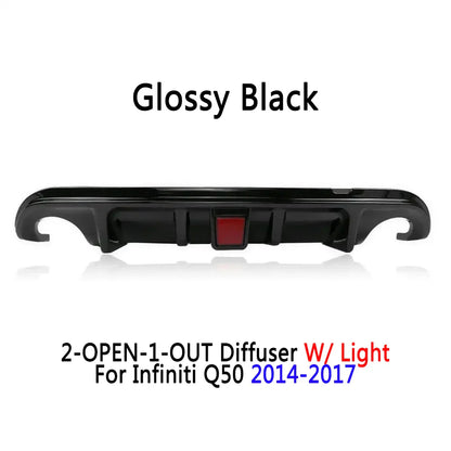 Diffuser For Infiniti Q50 2014-2017 Accessories Rear Bumper Posterior Lip W/ Light Body Kit Auto Exterior Modification Parts HOT