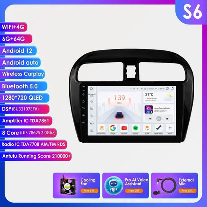 Hizpo Carplay 4G 360 Camera Android Car Radio for Mitsubishi Mirage 2012-2023 Space Star Dodge Attitude Video GPS 2din Autoradio