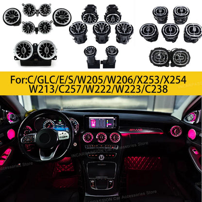 Upgrade LED Turbine Nozzle Ambient Light for Mercedes Benz W213/W205/X253/W222/W223/W206 C/E/GLC/S-Class Air Vents