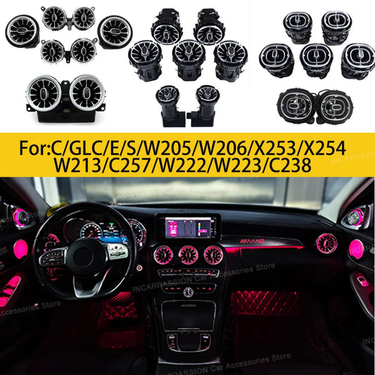 Upgrade LED Turbine Nozzle Ambient Light for Mercedes Benz W213/W205/X253/W222/W223/W206 C/E/GLC/S-Class Air Vents
