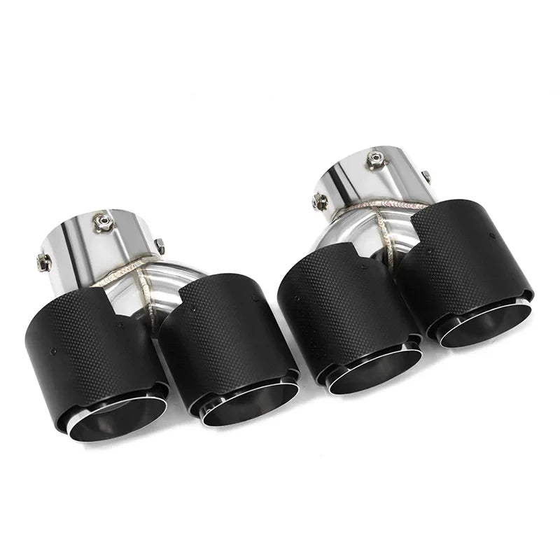 For BMW G20 G21 M340i G42 440i G22 M240i Dual Four Out M Exhaust Carbon Fiber Muffler Tip Exhaust System Nozzle Tailpipe 2020+