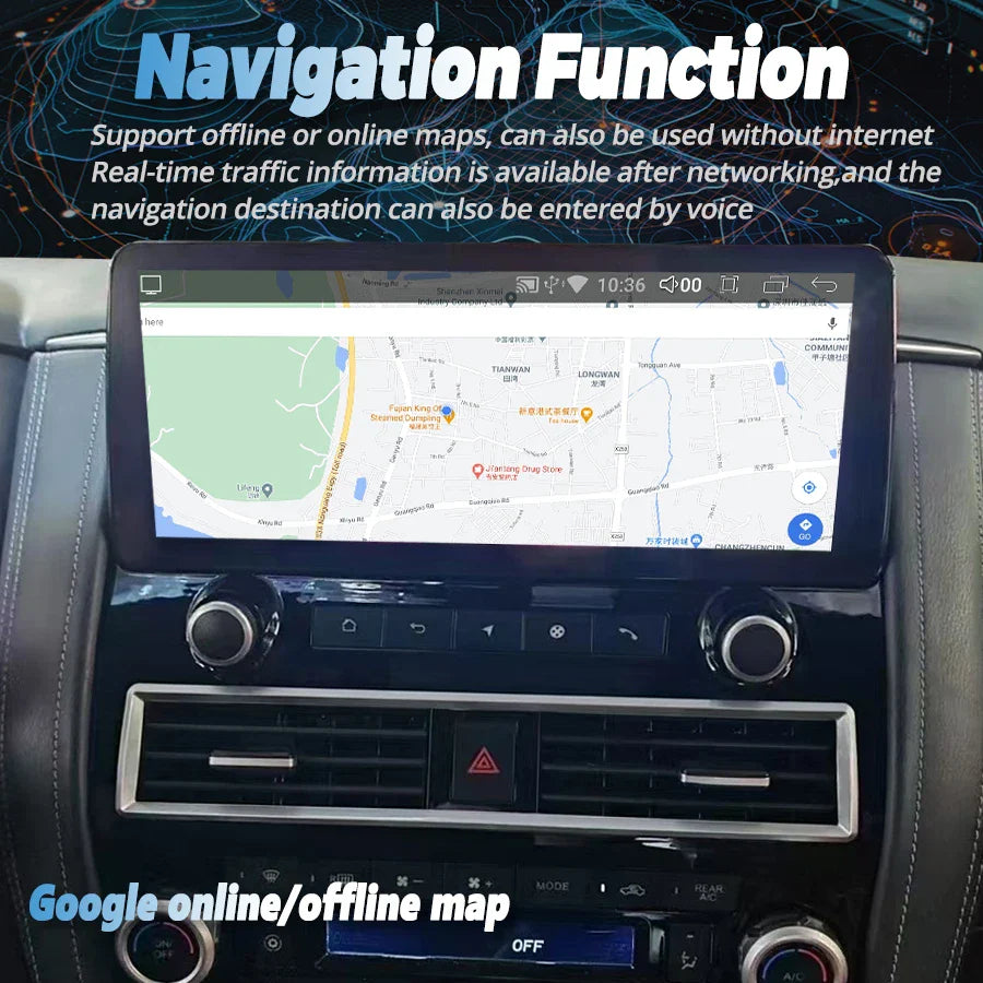 12.3inch Android 14 For Nissan Patrol Y61 Y62 Car Radio GPS Video Player Carplay HU Screen Carplay Auto wifi 4G Multimedia