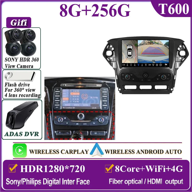 Autostereo 14 For Ford Mondeo MK4 2007-2014 Car Multimedia Video Player GPS Navigation Radio Android 13 Auto Carplay No 2Din DVD