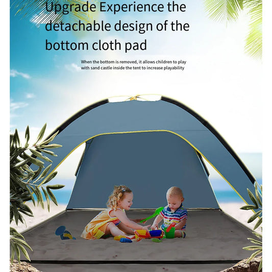 Pop-up Beach Tent, Outdoor Awning Umbrella for Beach, Camping, Party or Picnic, UPF50