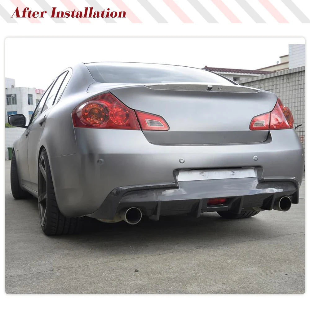 Car Rear Bumper Lip Diffuser for Infiniti G37 Base Sedan 2010-2013 Rear Bumper Diffuser Splitters Body Kits Carbon Fiber / FRP