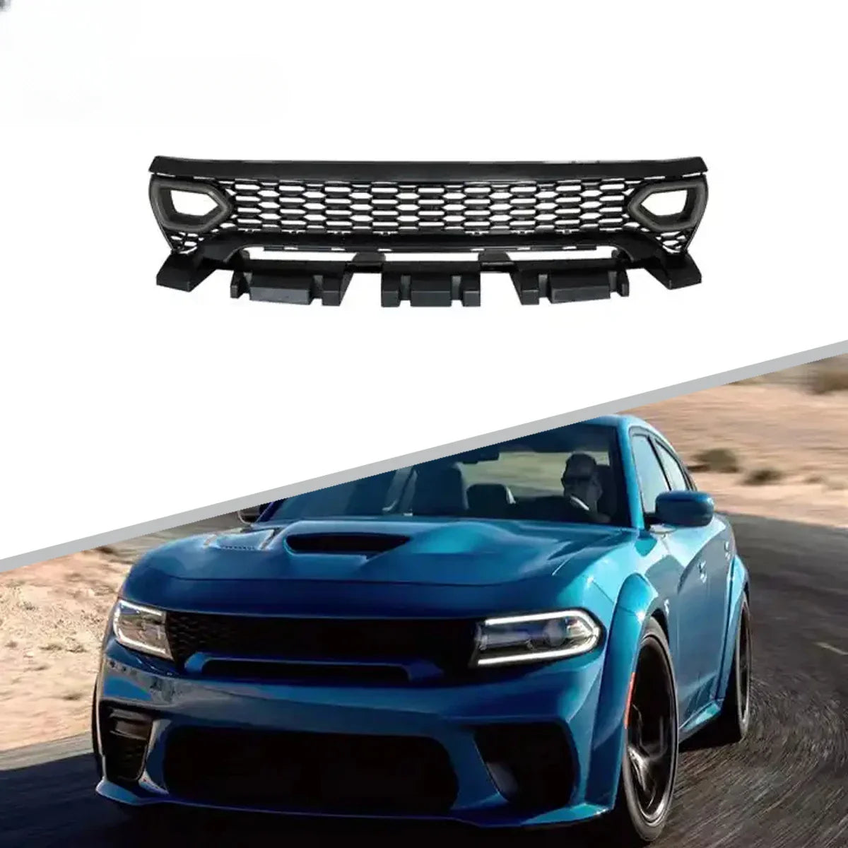 WB Style Front Lip Grille With LED Light Parts For Dodge Charger WIdebody Bumper 2015+
