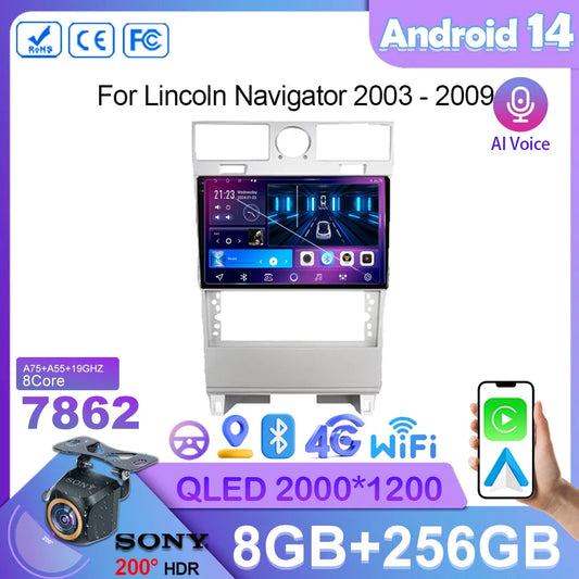 7862 Car Android 14 For Lincoln Navigator 2003 - 2009 Carplay Autoradio Multimedia Video Player Navigation GPS Auto No 2din DVD